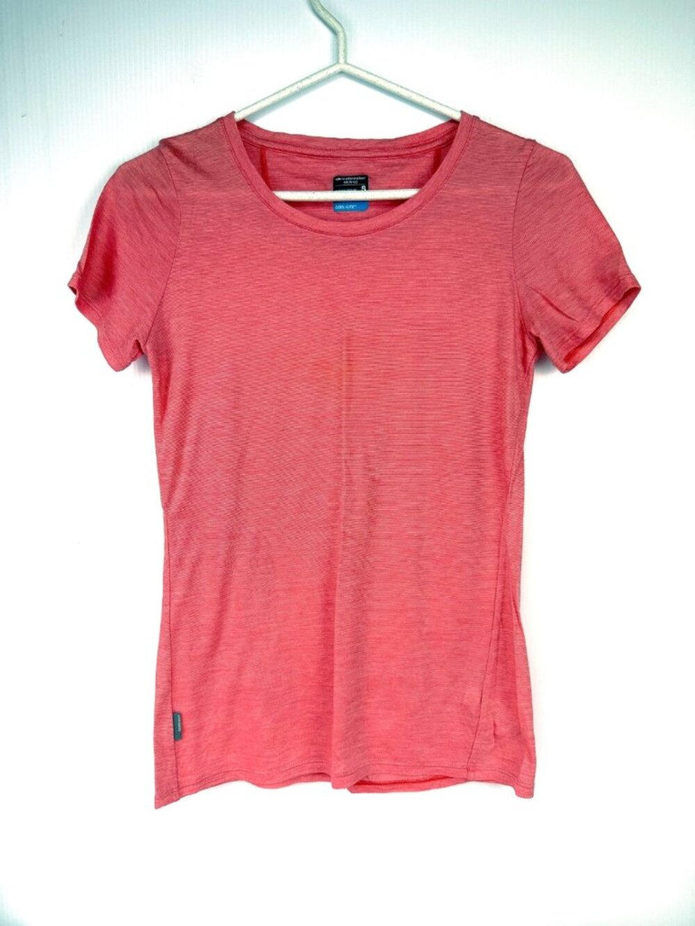 Icebreaker Merino Wool Cool-Lite Athleisure Crew Neck Pink Tee Size S
